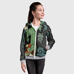 Толстовка на молнии детская Cs:go - Fire Serpent Огненный змей, цвет: 3D-меланж — фото 2