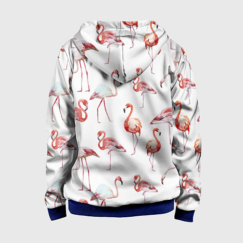 Детская толстовка на молнии Действия фламинго / 3D-Синий – фото 2