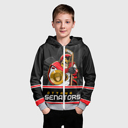 Толстовка на молнии детская Ottawa Senators, цвет: 3D-меланж — фото 2