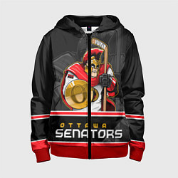 Толстовка на молнии детская Ottawa Senators, цвет: 3D-красный