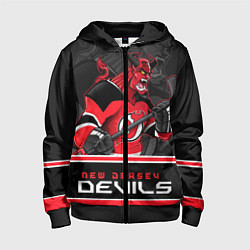 Толстовка на молнии детская New Jersey Devils, цвет: 3D-черный