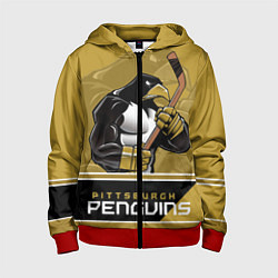 Толстовка на молнии детская Pittsburgh Penguins, цвет: 3D-красный