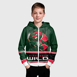 Толстовка на молнии детская Minnesota Wild, цвет: 3D-белый — фото 2
