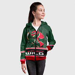 Толстовка на молнии детская Minnesota Wild, цвет: 3D-красный — фото 2