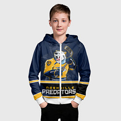 Толстовка на молнии детская Nashville Predators, цвет: 3D-белый — фото 2