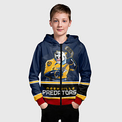 Толстовка на молнии детская Nashville Predators, цвет: 3D-красный — фото 2