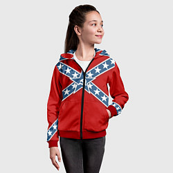 Толстовка на молнии детская Флаг советской конфедерации, цвет: 3D-красный — фото 2