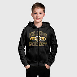 Толстовка на молнии детская Boston Bruins: Est.1924, цвет: 3D-черный — фото 2