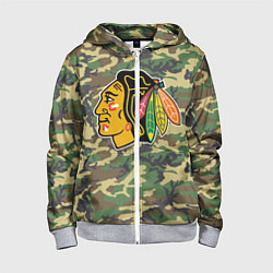 Детская толстовка на молнии Blackhawks Camouflage