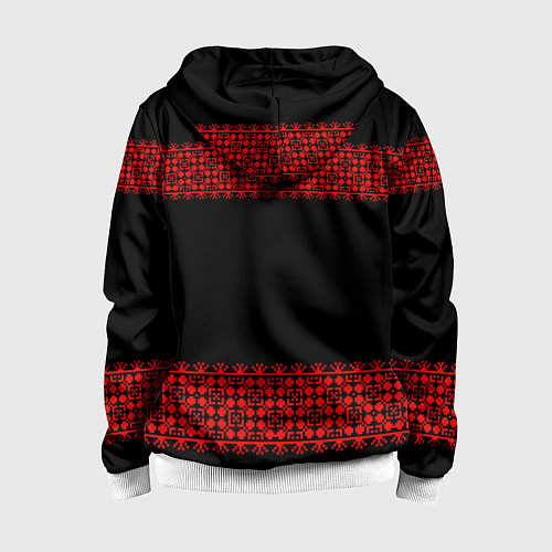 Детская толстовка на молнии Славянский орнамент (на чёрном) / 3D-Белый – фото 2