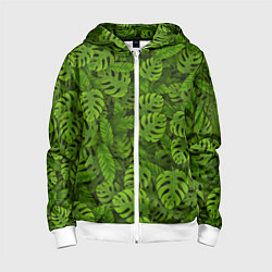 Детская толстовка на молнии Тропические листья