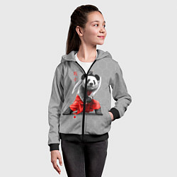 Толстовка на молнии детская Master Panda, цвет: 3D-черный — фото 2