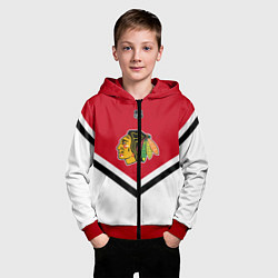 Толстовка на молнии детская NHL: Chicago Blackhawks, цвет: 3D-красный — фото 2