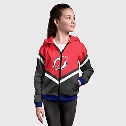 Толстовка на молнии детская NHL: New Jersey Devils, цвет: 3D-синий — фото 2