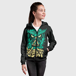 Толстовка на молнии детская Bring Me The Horizon: Owl, цвет: 3D-черный — фото 2