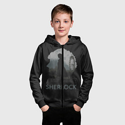 Толстовка на молнии детская Sherlock World, цвет: 3D-черный — фото 2