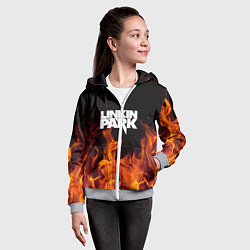Толстовка на молнии детская Linkin Park: Hell Flame, цвет: 3D-меланж — фото 2