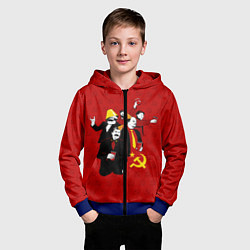 Толстовка на молнии детская Communist Party, цвет: 3D-синий — фото 2