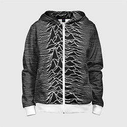 Толстовка на молнии детская Joy Division: Unknown Pleasures, цвет: 3D-белый