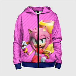 Толстовка на молнии детская Amy Rose, цвет: 3D-синий