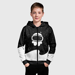 Толстовка на молнии детская Маленький космонавт, цвет: 3D-черный — фото 2
