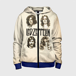 Толстовка на молнии детская Led Zeppelin Guys, цвет: 3D-синий