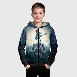Толстовка на молнии детская Motorhead Guitarist, цвет: 3D-черный — фото 2