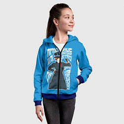 Толстовка на молнии детская Девочки матом не ругаются, цвет: 3D-синий — фото 2