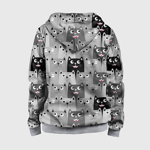 Детская толстовка на молнии Котейки / 3D-Меланж – фото 2