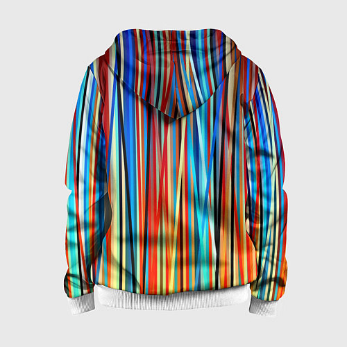 Детская толстовка на молнии Colored stripes / 3D-Белый – фото 2