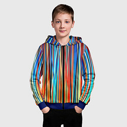 Толстовка на молнии детская Colored stripes, цвет: 3D-синий — фото 2