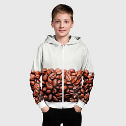 Толстовка на молнии детская Coffee, цвет: 3D-белый — фото 2