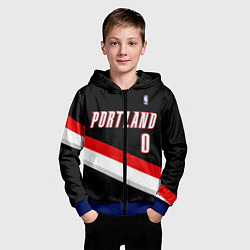 Толстовка на молнии детская Portland Trail Blazers 0, цвет: 3D-синий — фото 2