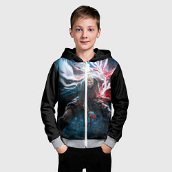 Толстовка на молнии детская Ni-Oh, цвет: 3D-меланж — фото 2