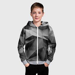 Толстовка на молнии детская Gray abstraction, цвет: 3D-меланж — фото 2