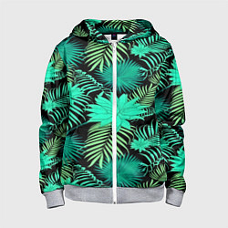 Толстовка на молнии детская Tropical pattern, цвет: 3D-меланж