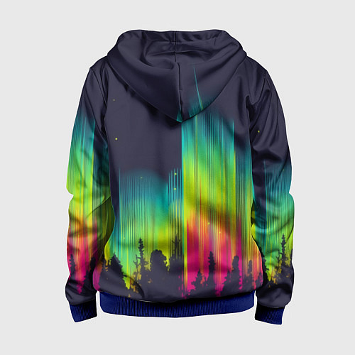 Детская толстовка на молнии Северное сияние / 3D-Синий – фото 2