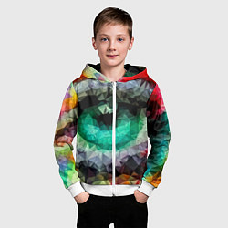 Толстовка на молнии детская Eyes swag, цвет: 3D-белый — фото 2
