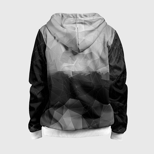 Детская толстовка на молнии Polygon gray / 3D-Белый – фото 2