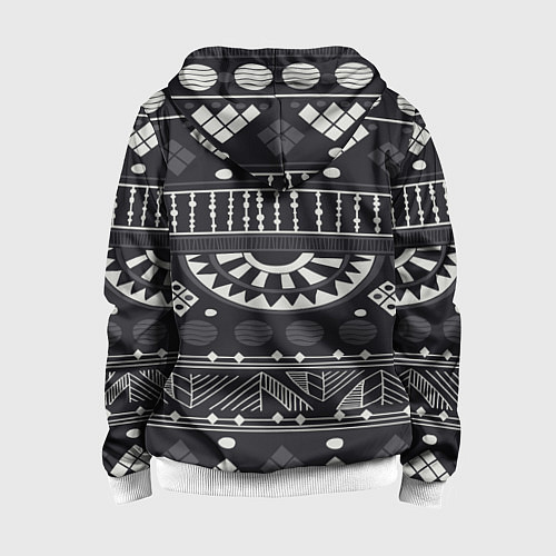Детская толстовка на молнии Black&White africa / 3D-Белый – фото 2