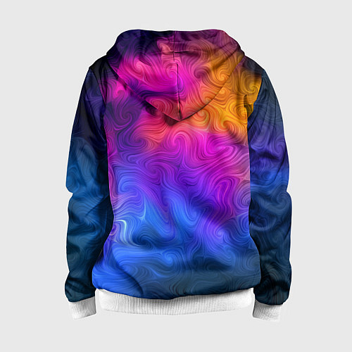 Детская толстовка на молнии Узор цвета / 3D-Белый – фото 2