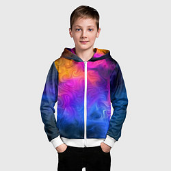 Толстовка на молнии детская Узор цвета, цвет: 3D-белый — фото 2