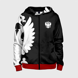 Толстовка на молнии детская Russia - Black collection, цвет: 3D-красный