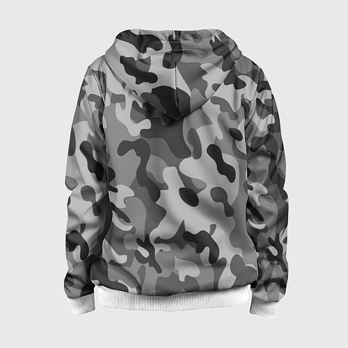 Детская толстовка на молнии Ночной Камуфляж 1 / 3D-Белый – фото 2