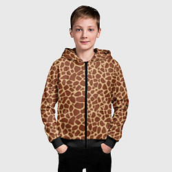 Толстовка на молнии детская Жираф, цвет: 3D-черный — фото 2