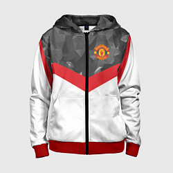 Детская толстовка на молнии Man United FC: Grey Polygons