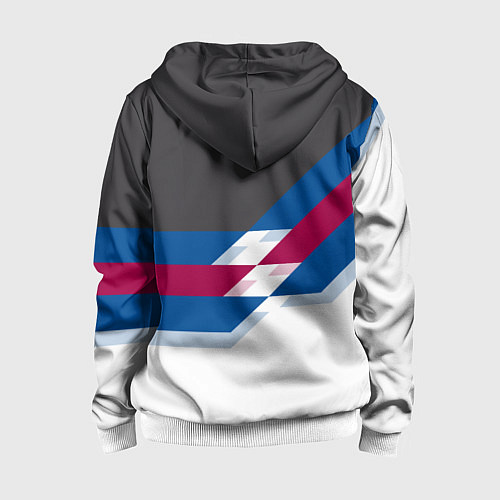 Детская толстовка на молнии Barcelona FC: White style / 3D-Белый – фото 2