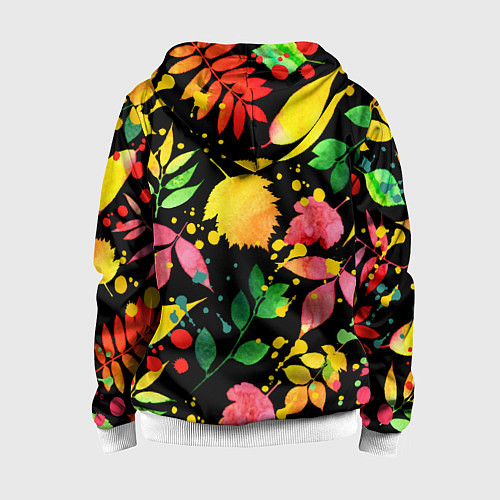 Детская толстовка на молнии Осень / 3D-Белый – фото 2