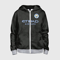 Детская толстовка на молнии Man City FC: Black 17/18