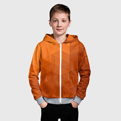 Толстовка на молнии детская Orange abstraction, цвет: 3D-меланж — фото 2